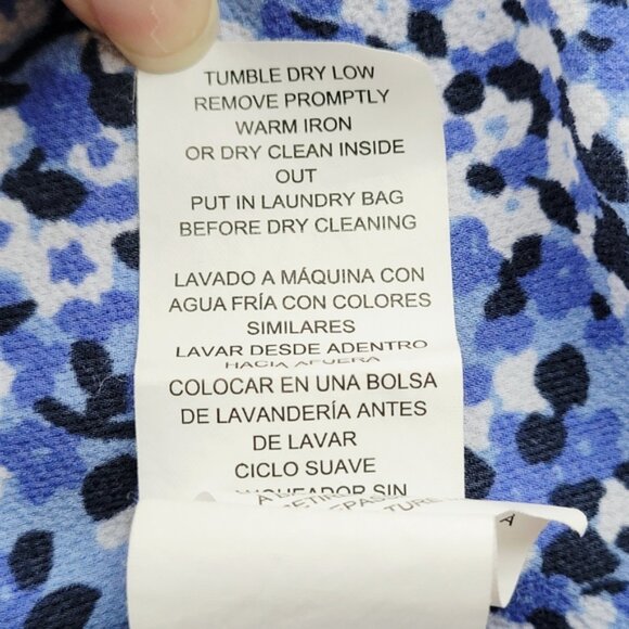 Michael Kors Blouse Blue Patterned Ruffle M - Picture 8 of 8